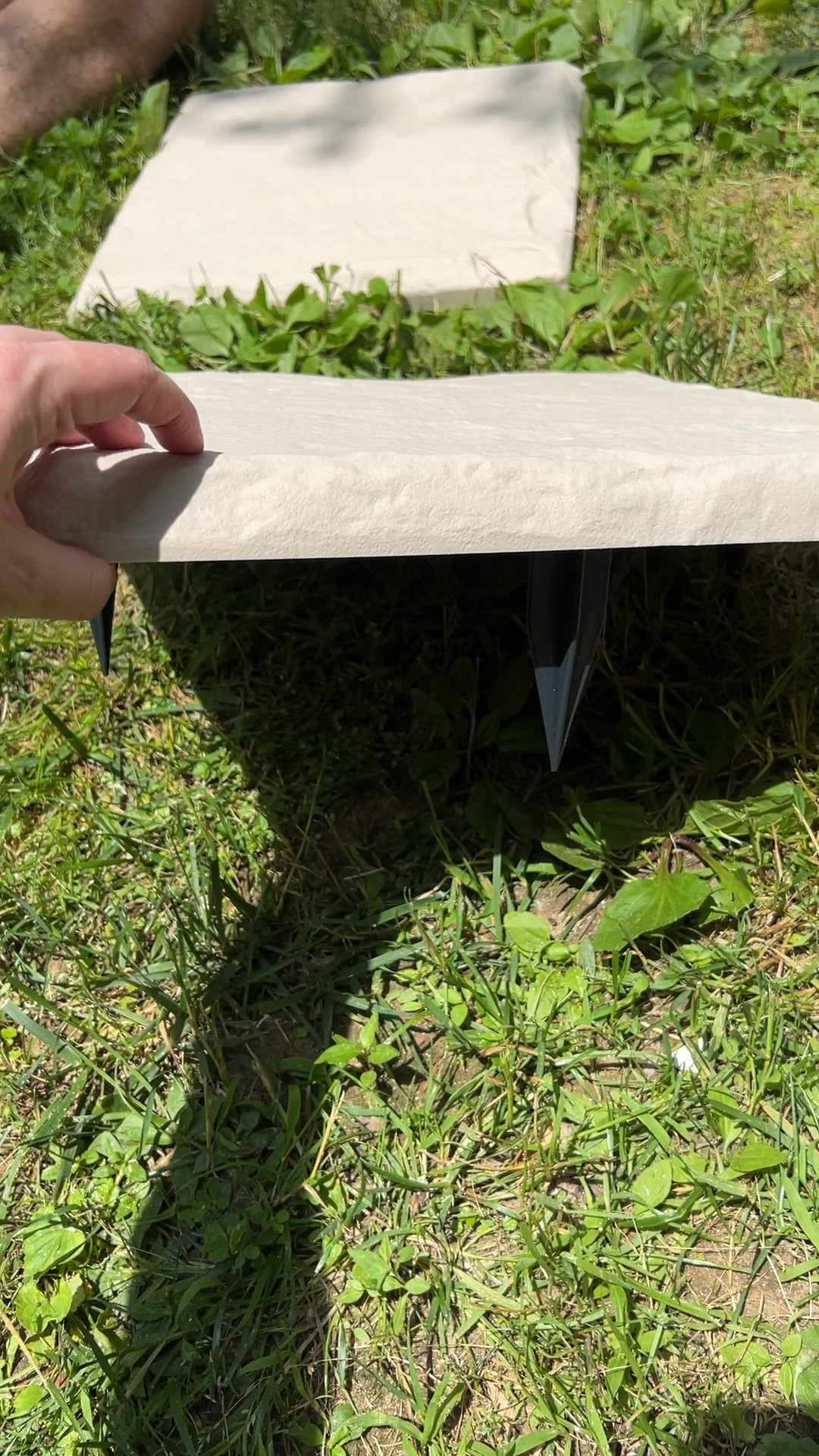 We’ve had this staked resin stepping stones in our backyard for a year, and they’ve been perfect for preventing our kids tracking mud on their trampoline and in the house. 

Lightweight, never shift, and we just use the weed eater around it for maintenance. 


#LTKVideo