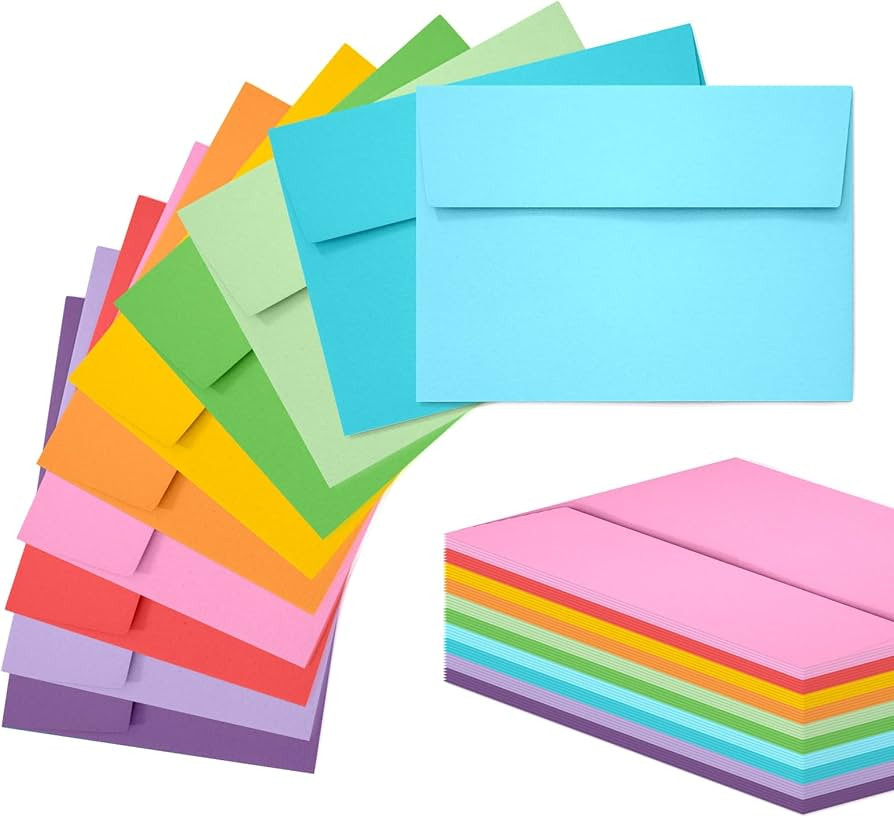 Slapaflife 50 Pack 5x7 Envelopes, 5x7 Colored Self-Seal Envelopes for Invitations, postcard, Wedd... | Amazon (US)