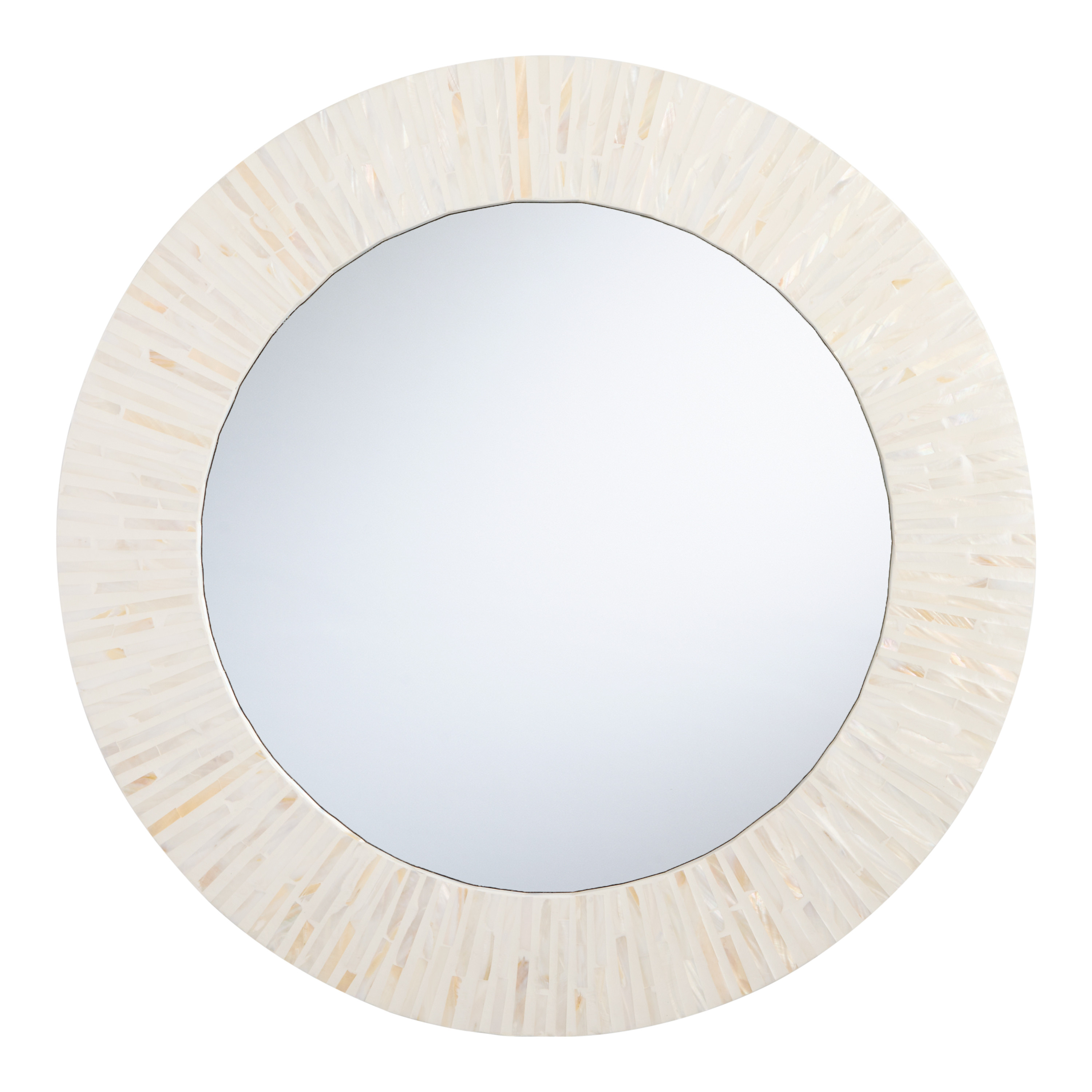 Round Mother-of-Pearl Sunray Wall Mirror | World Market