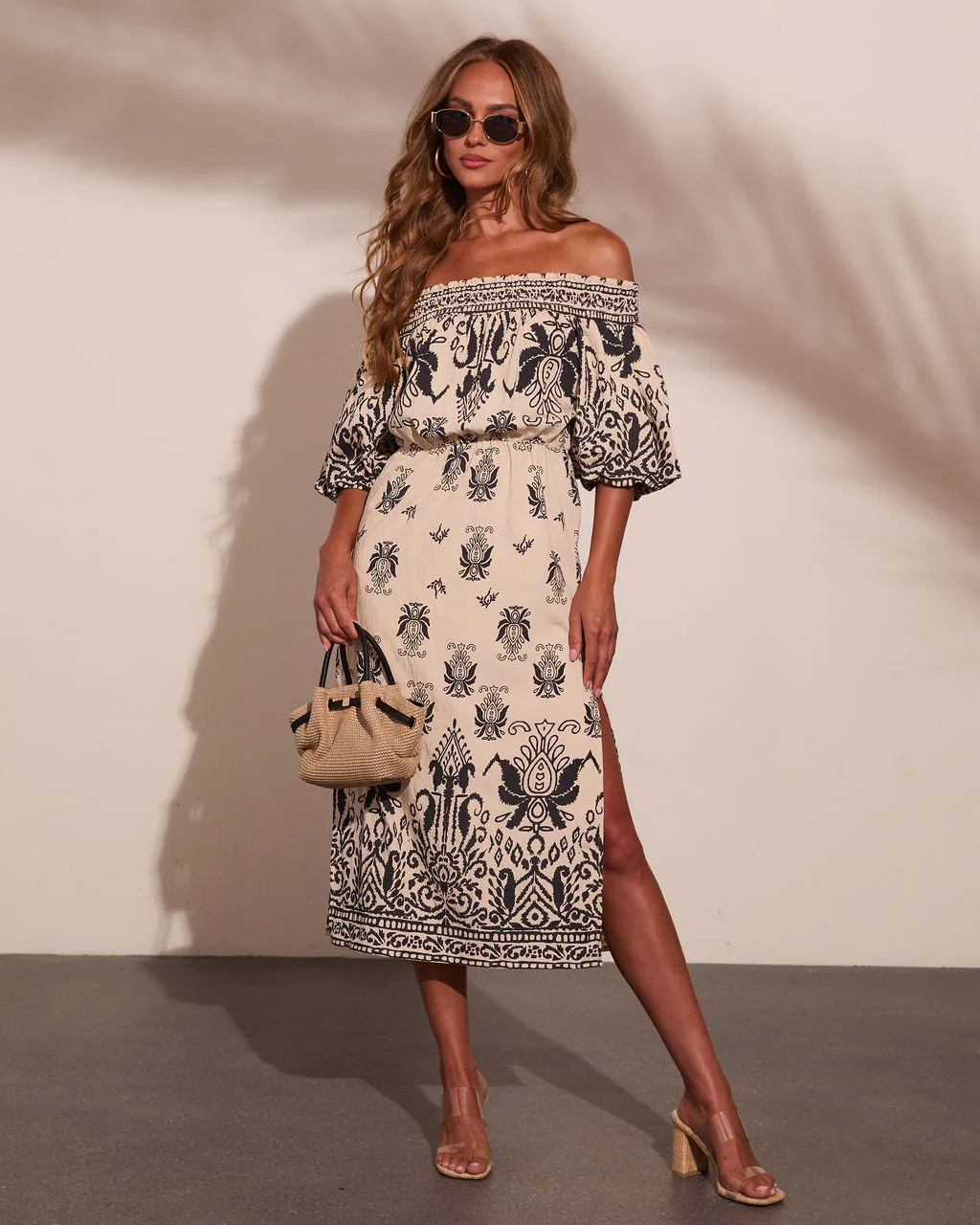 Solstice Spirit Paisley Off The Shoulder Midi Dress | VICI