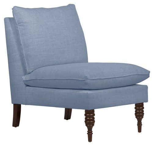 Daphne Slipper Chair, French Blue Linen Linen | One Kings Lane