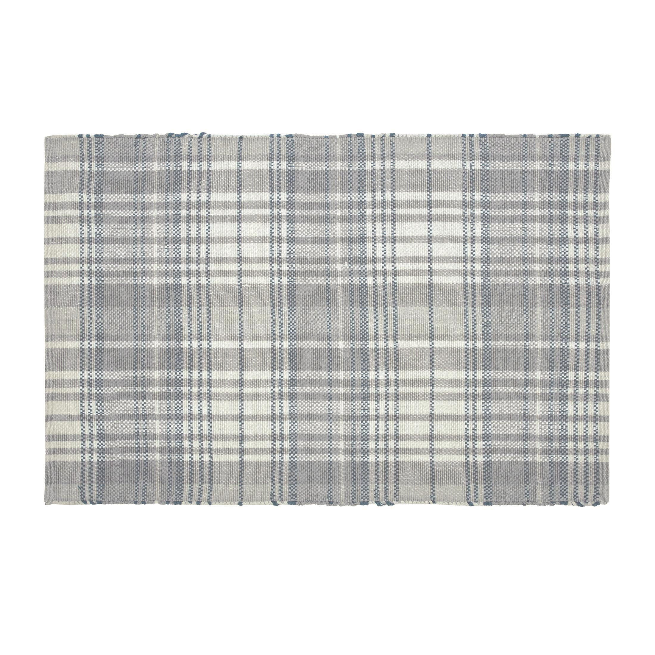 My Texas House Grey Plaid Layering Polyester Indoor/Outdoor Area Rug, 24" x 36" | Walmart (US)