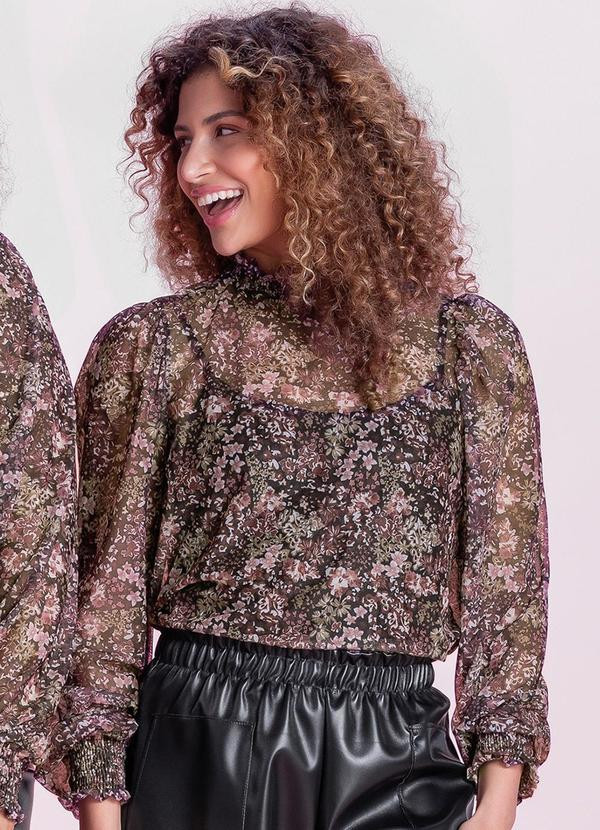 Marialícia - Blusa Feminina em Tule Preto | Posthaus (BR)