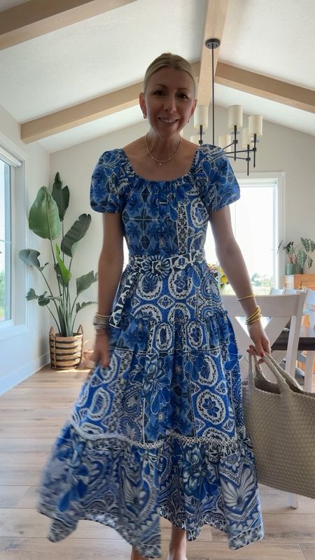 A cotton maxi dress is my go-to in the warm months! I love this gorgeous statement maker dress it’s so colorful and fun💙

I sized up to a medium in this one 

#LTKVideo #LTKParties #LTKOver40
