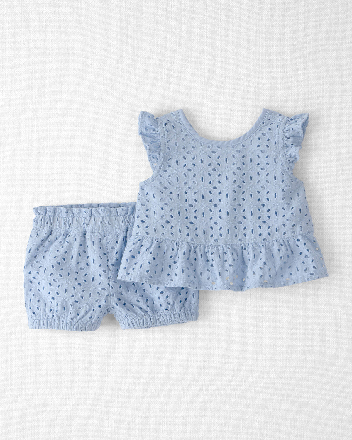 Baby Girl 2-Piece Organic Cotton Eyelet Top & Short Set | Carter's Inc
