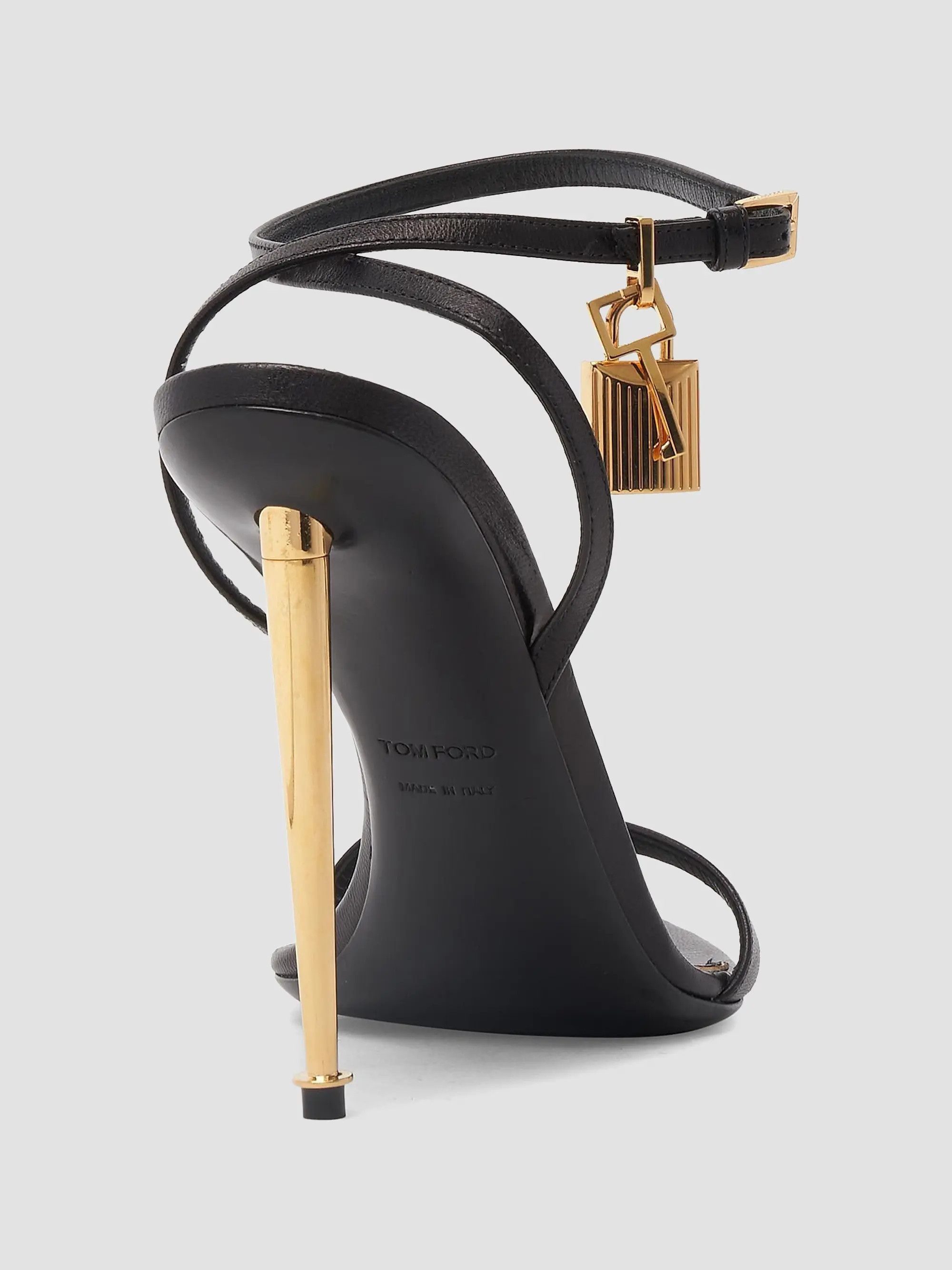 TOM FORD Padlock 105MM Leather Point-Toe Ankle-Strap Sandals | Saks Fifth Avenue | Saks Fifth Avenue