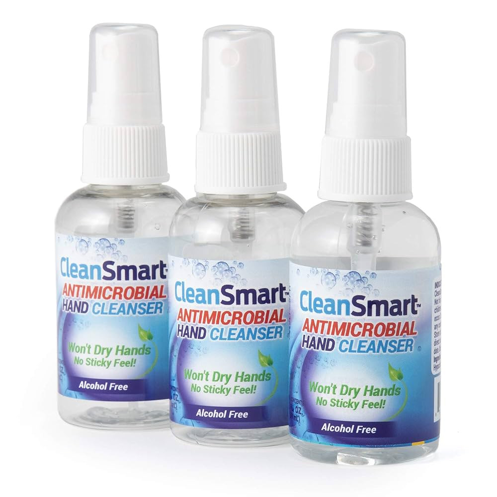CleanSmart Skin & Hand Cleanser, 2 Ounce Spray Bottle (Pack of 3) Alcohol-Free Safe Cleanser | Amazon (US)