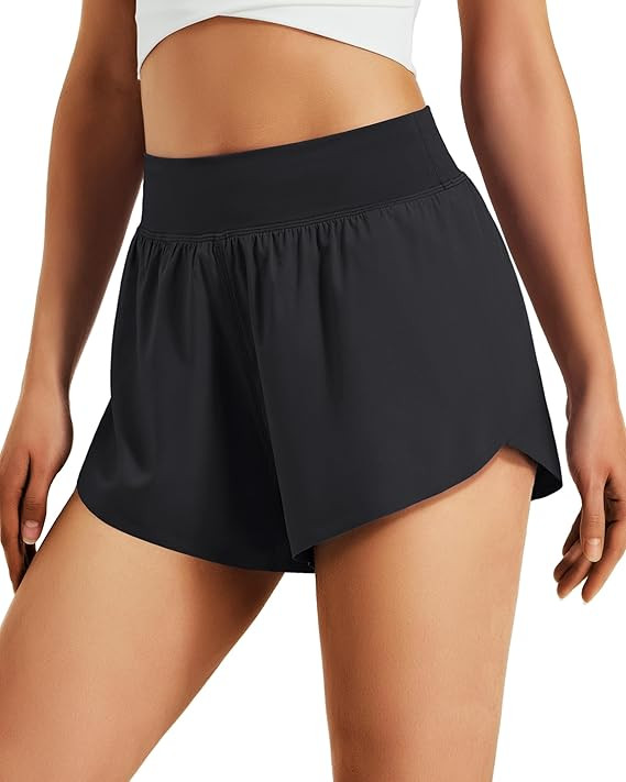 Women's 3" Athletic Running Shorts High Waisted Quick Dry Lightweight Dolphin Shorts for Workout ... | Amazon (US)