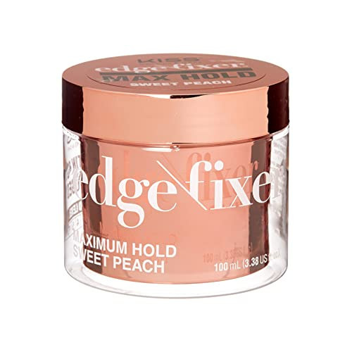 KISS COLORS & CARE Maximum Hold Edge Fixer, Non-Greasy Gel Formula Infused With Biotin B7, 24 Hour Hold, ‘Sweet Peach’ Scented, 3.38 Fl. Oz. (100 ml) | Amazon (US)