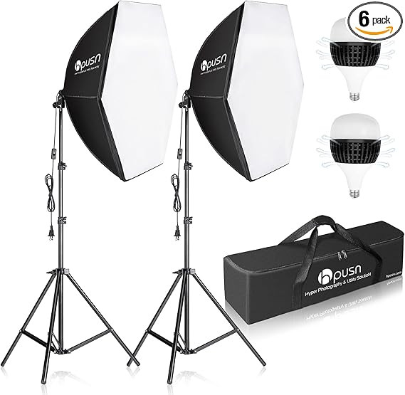HPUSN Softbox Photography Lighting Kit 30"X30" Professional Continuous Lighting System Photo Stud... | Amazon (US)
