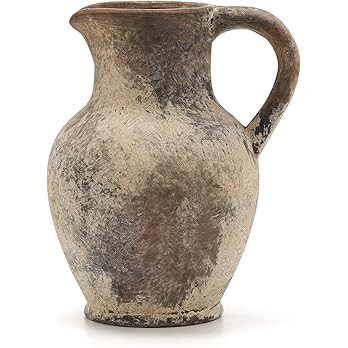 SIDUCAL Ceramic Rustic Farmhouse Vase with Handle, Terracotta Vase, Minimalist Decorative Vases f... | Amazon (US)