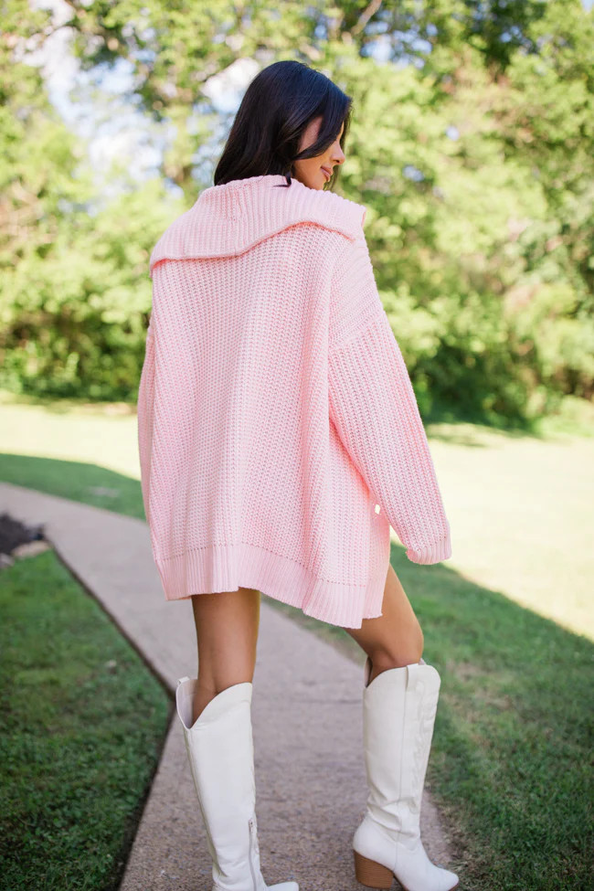 All In Theory Pink Oversized Cardigan | Pink Lily
