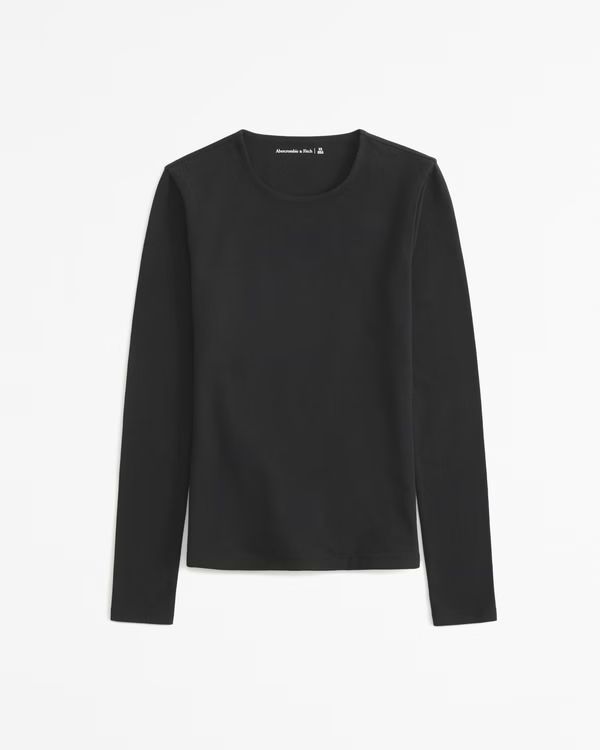 Essential Long-Sleeve Tuckable Baby Tee | Abercrombie & Fitch (US)