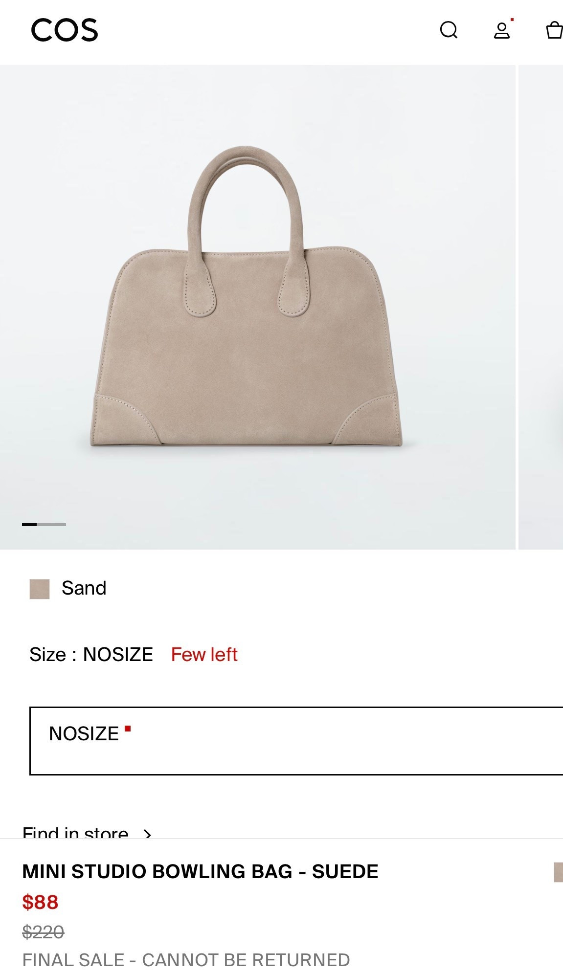 Cos bag on major sale