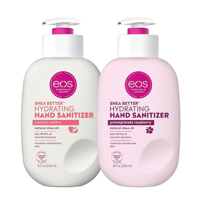 eos Shea Better Hand Sanitizer 2 Pack- Coconut Waters and Pomegranate Raspberry, Kills 99.9% of H... | Amazon (US)