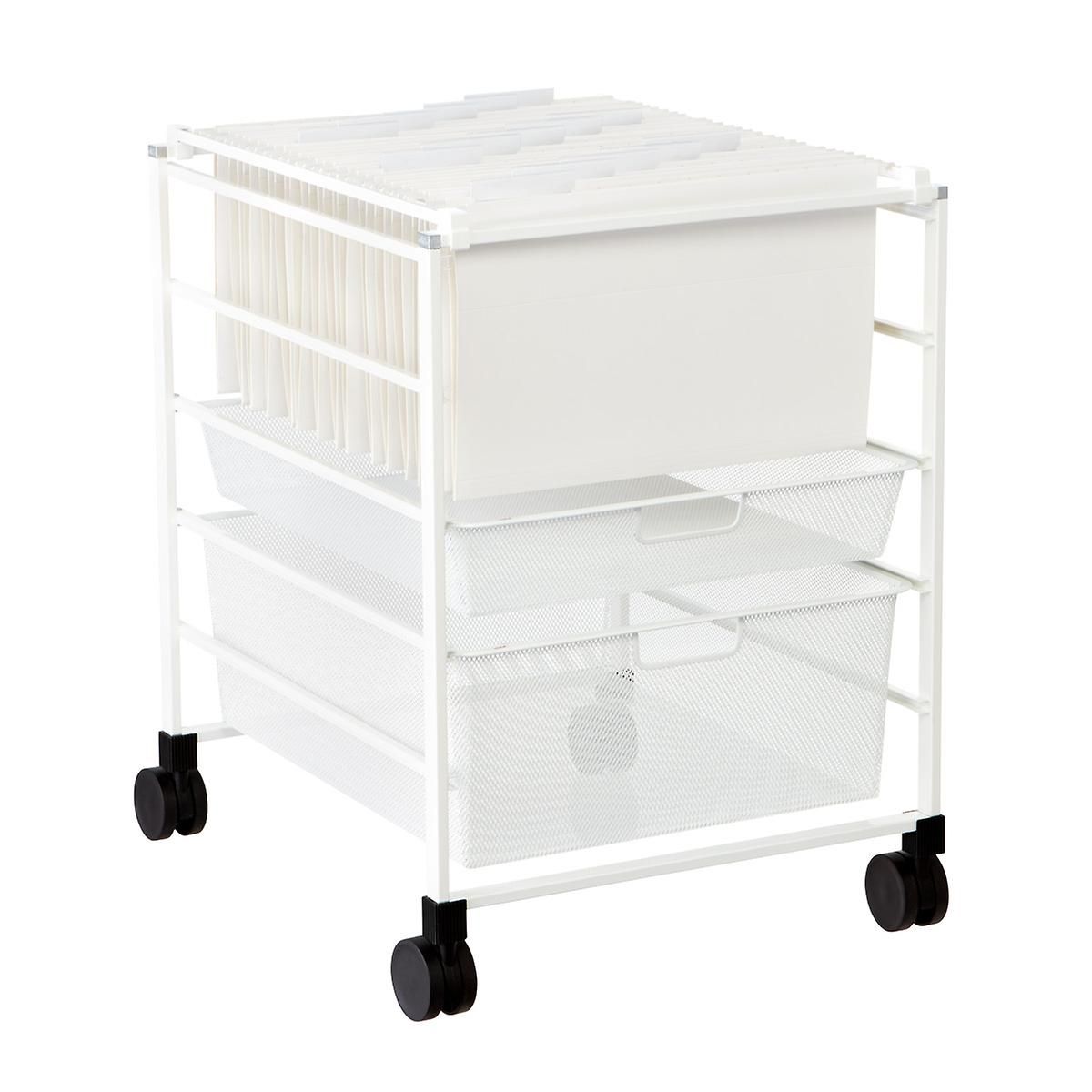 Elfa Letter-Size File Cart White | The Container Store