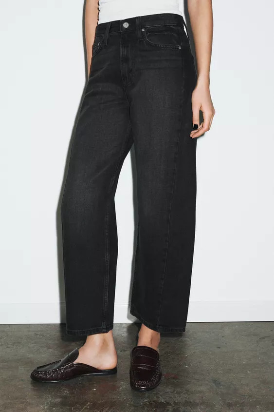 ZW COLLECTION ANKLE RELAXED FIT MID-WAIST JEANS | Zara UK
