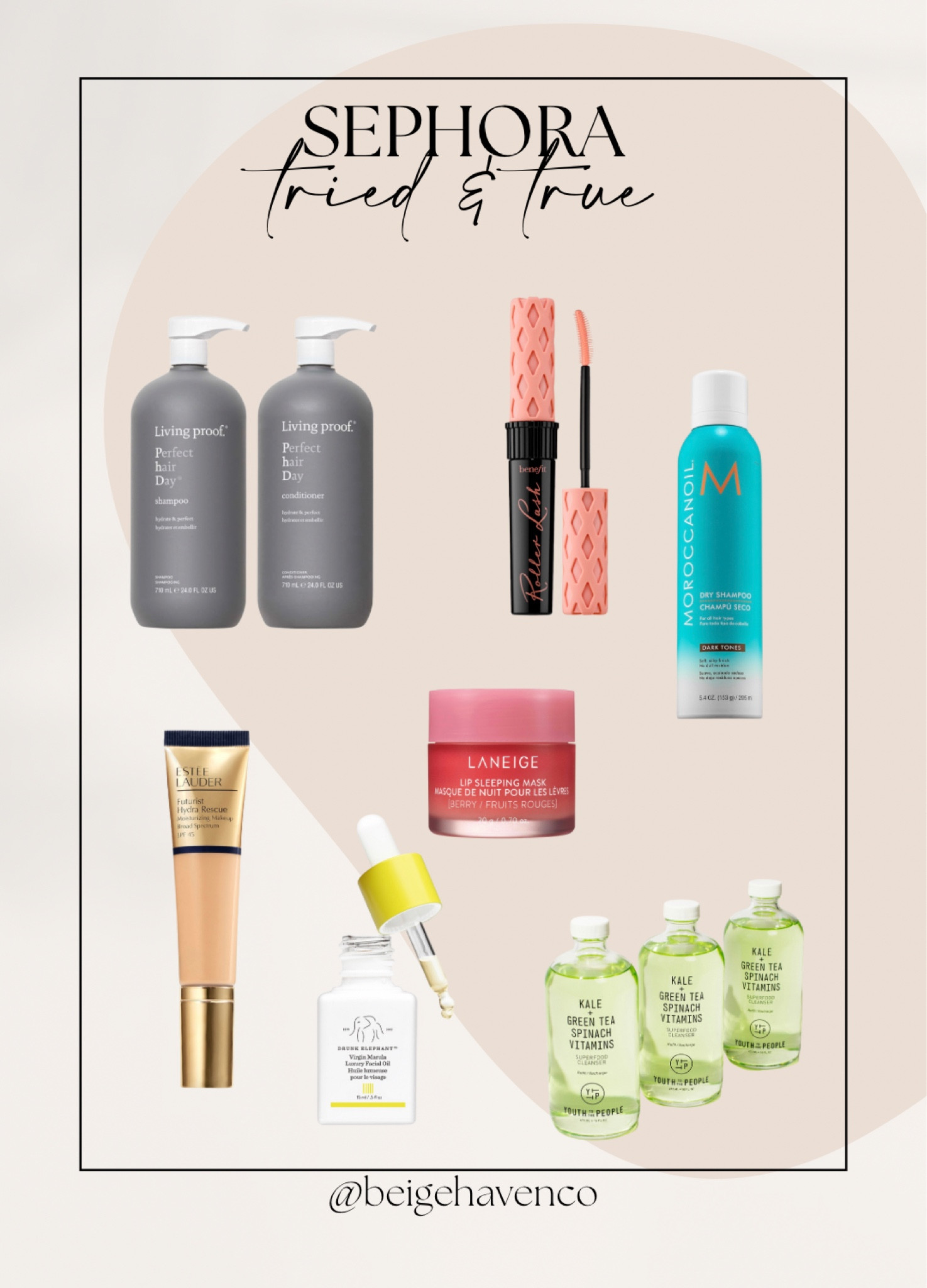 My Sephora go-tos: 
Youth to the people face wash 
Morrocanoil dry shampoo dark tones
Living proof perfect day shampoo & conditioner 
Laneige lip mask
Este lauder shade 2W1 
Benefit roller lash 

#LTKunder100 #LTKsalealert #LTKbeauty