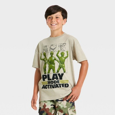 Boys' Disney Toy Story Short Sleeve Graphic T-Shirt - Tan/Green XS | Target