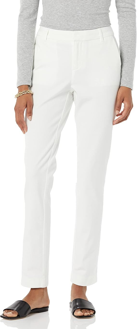 Amazon Essentials Women's Bi-Stretch Full Length Straight Leg Pant | Amazon (US)