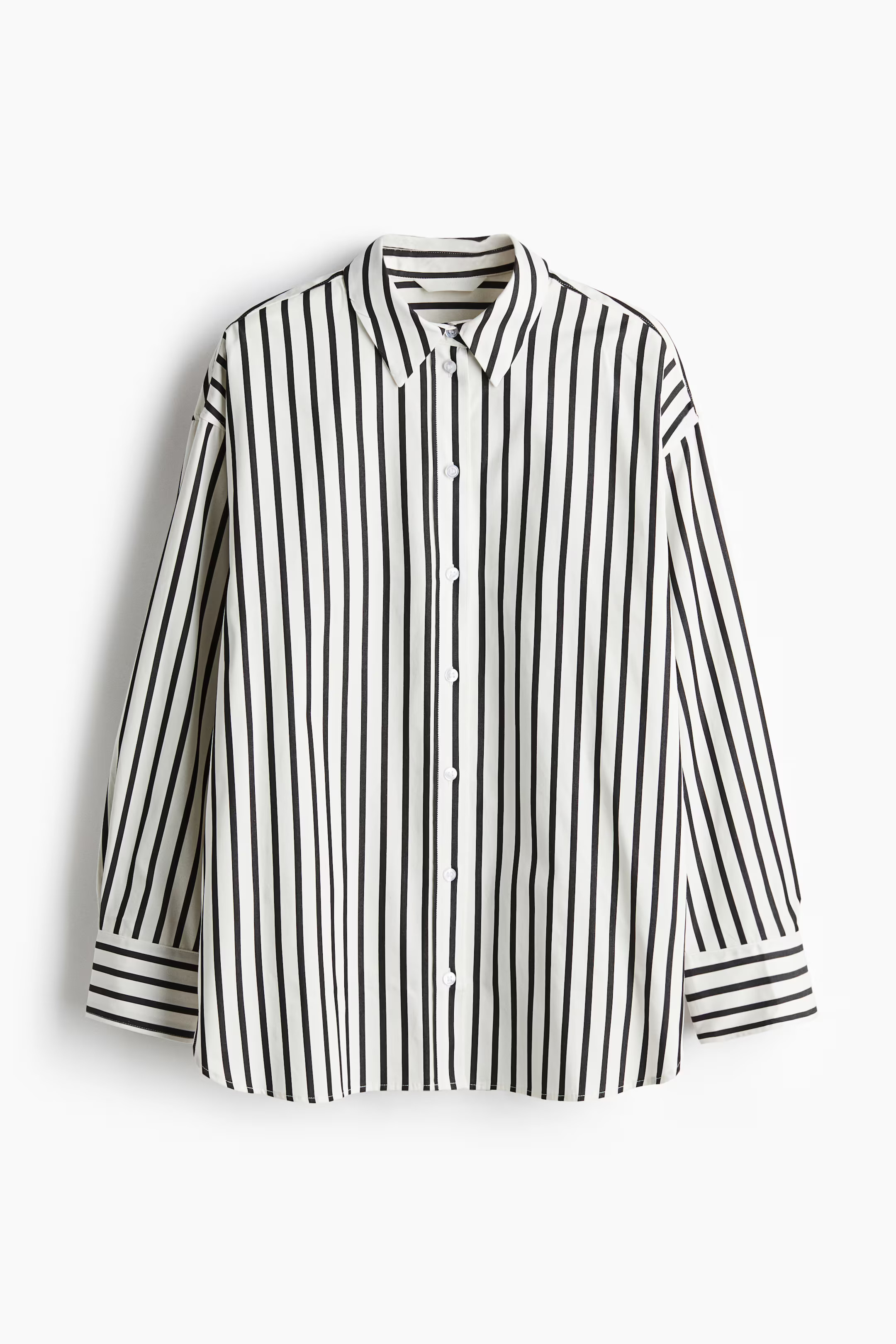 Poplin Shirt - White/black striped - Ladies | H&M US | H&M (US + CA)