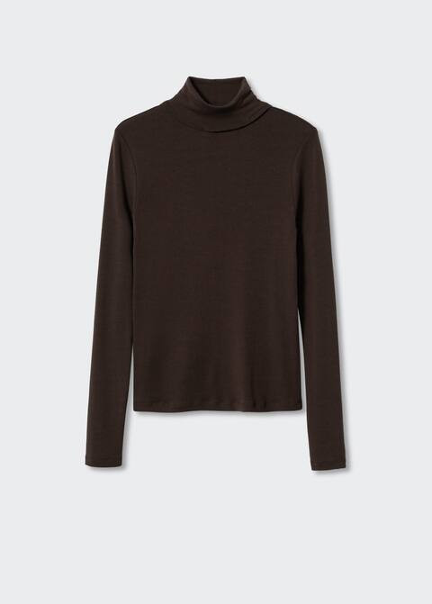 Langärmliges t-shirt aus wolle -  Damen | Mango Deutschland | MANGO (DE)