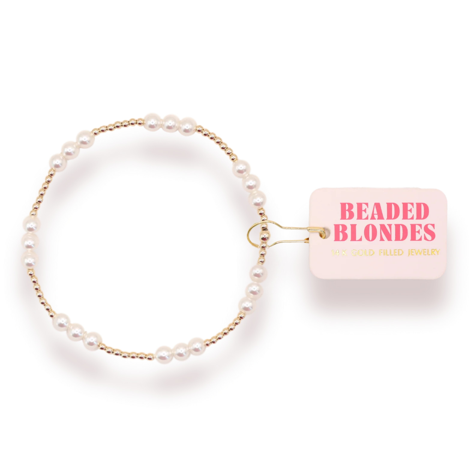 ILY Pearl Bracelet in Gold | Beaded Blondes