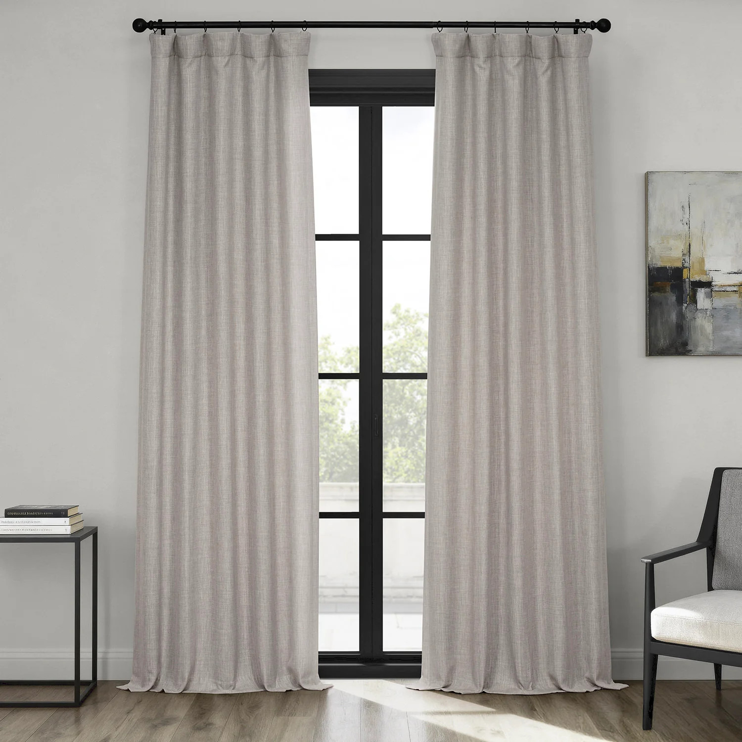 Clay Textured Faux Linen Room Darkening Curtain | Half Price Drapes