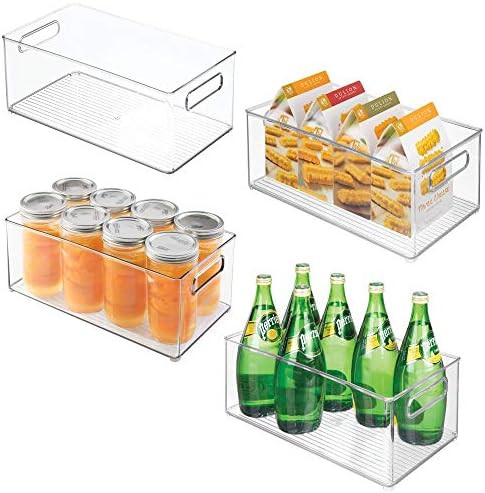 mDesign Deep Plastic Kitchen Storage Organizer Container Bin with Handles for Pantry, Cabinets, S... | Amazon (US)