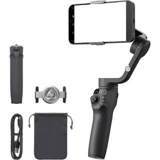 Foldable 3-Axis Phone Gimbal Stabilizer for Smartphones with Built-In Extension Rod for Vlogging in Slate Gray | The Home Depot