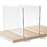 StorageMaid - Set of 2 - Acrylic Shelf Dividers for Bedroom Closets, Kitchen Cabinets, Wood Shelves, | Amazon (US)