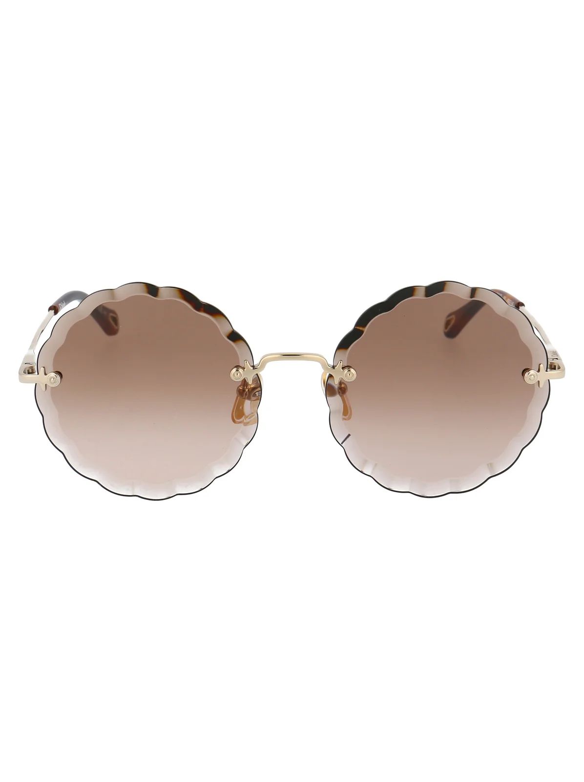 Chloé Eyewear Round Scalloped Frame Sunglasses | Cettire Global