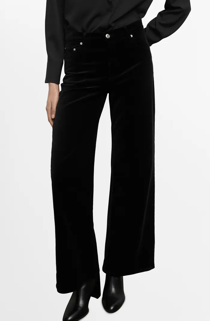 MANGO Wide Leg Velvet Jeans | Nordstrom | Nordstrom