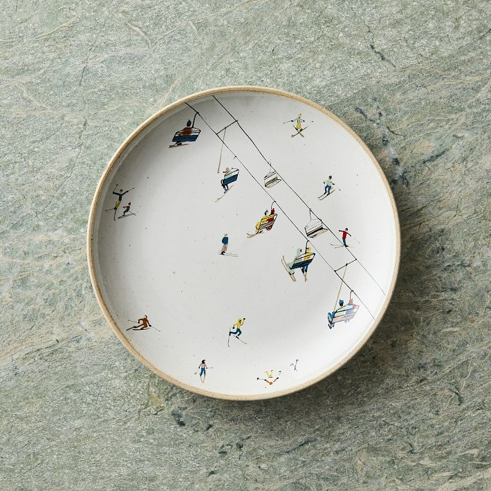 Holiday Skier Stoneware Salad Plate Sets | West Elm (US)