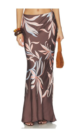 ROCOCO SAND Floral Maxi Skirt in Brown. Size XS | Revolve Clothing (Global)