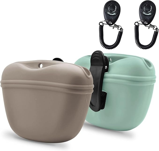 AUDWUD - Silicone Dog Treat Pouch - Clip on Portable Training Container - Convenient Magnetic Buc... | Amazon (US)
