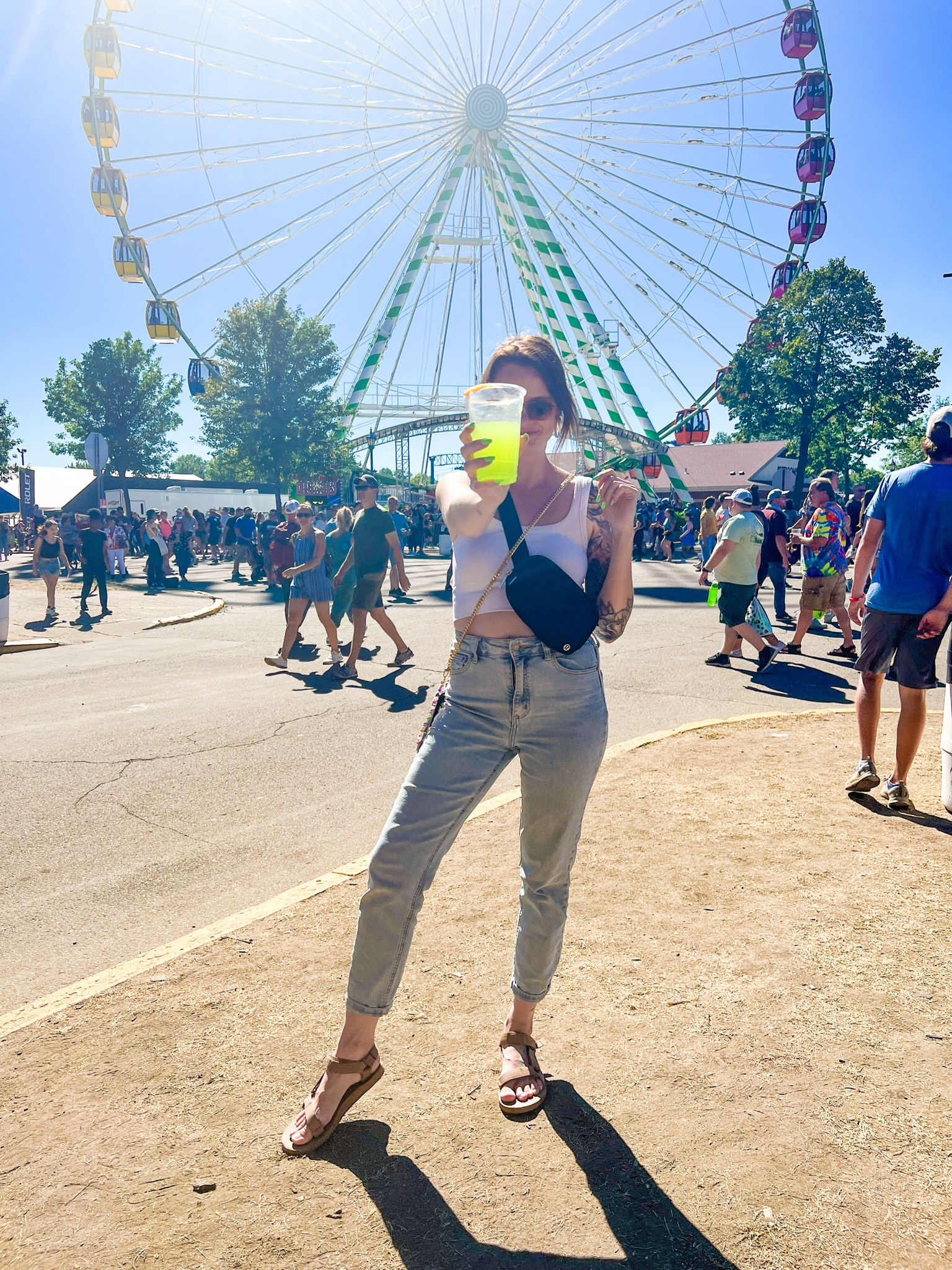 Lululemon everyday belt bag 
Teva sandals 
Mom jeans 

#LTKitbag #LTKunder100 #LTKSeasonal