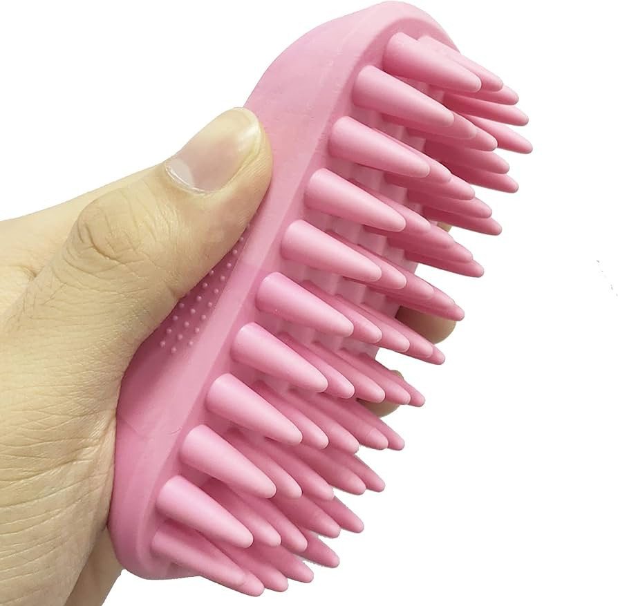Pet Silicone Shampoo Brush for Long & Short Hair Medium Large Pets Dogs Cats, Anti-skid Rubber Do... | Amazon (US)
