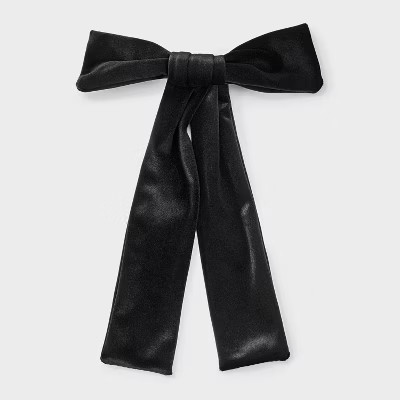 Girls' Velvet Bow Barrette - art class™ Black | Target