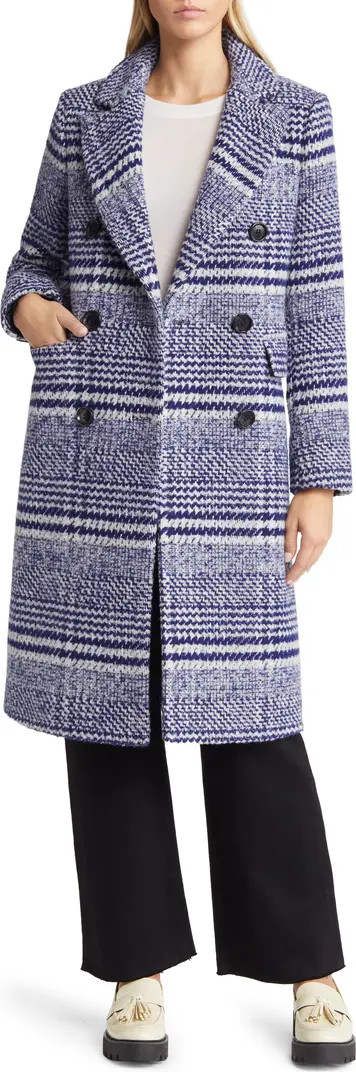 Checkered Plaid Double Breasted Coat | Nordstrom