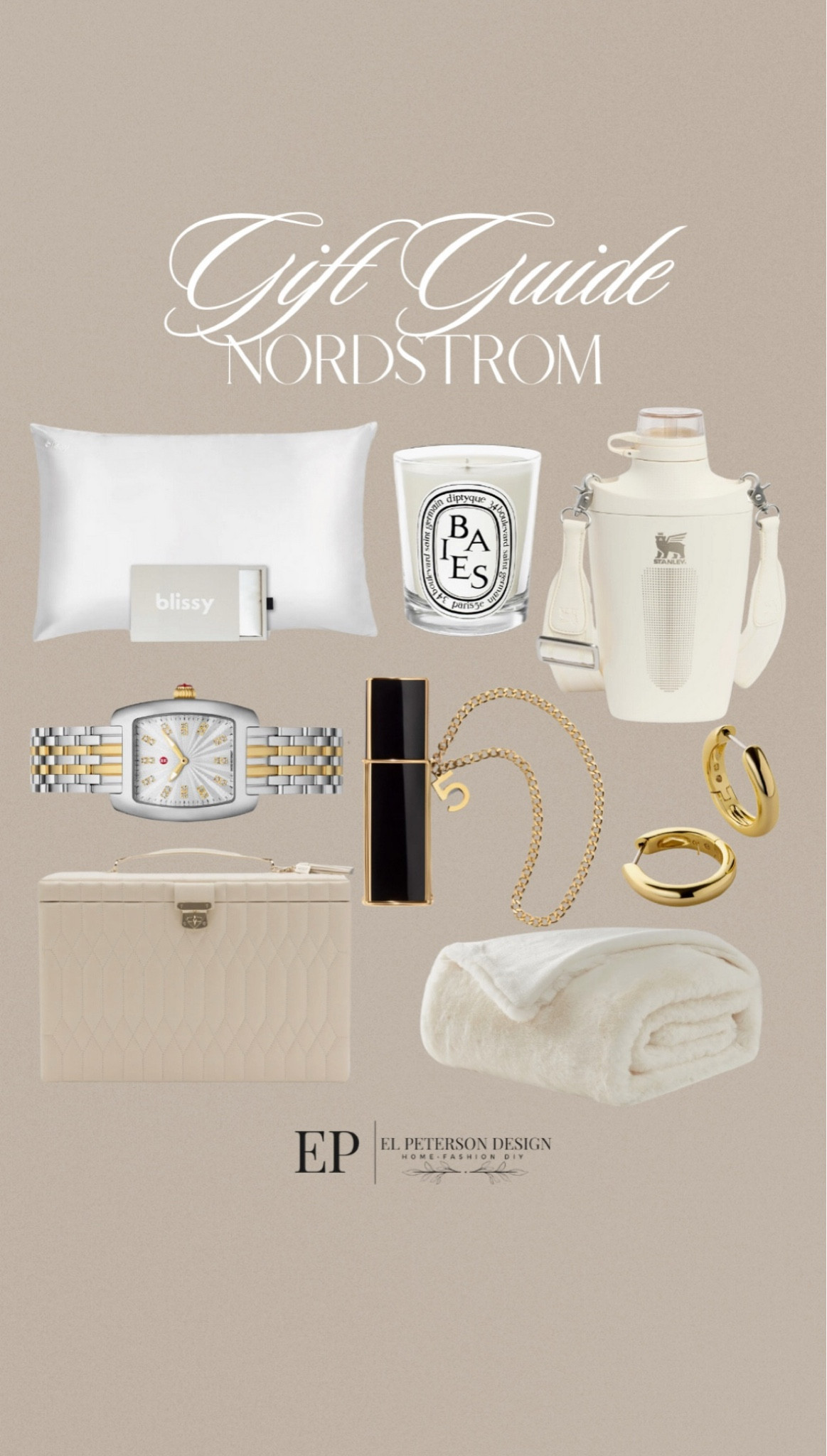 Nordstrom gift guide
Stanley 
Candle
Watch
Blanket
Jewelry box
Pillow cover
Gold hoop earrings
Perfume 

#LTKGiftGuide