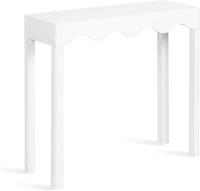 Kate and Laurel Maida Modern Rectangle Wooden Wavy Console Table; 32 x 12 x 30; White; Transition... | Amazon (US)