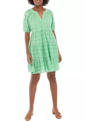 Crown & Ivy™ Women's Short Sleeve Peasant Dress | Belk