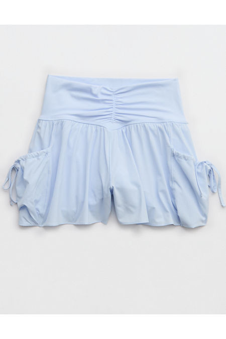 OFFLINE By Aerie Real Me Ruched Pocket Flowy Short Women's Eyelet Blue XL | Aerie