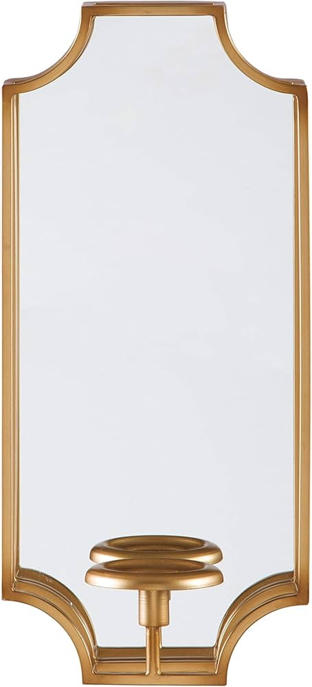 Signature Design by Ashley Dumi Glam 20" Mirrored Wall Sconce, Fits 1 Pillar Candle, Gold | Amazon (US)