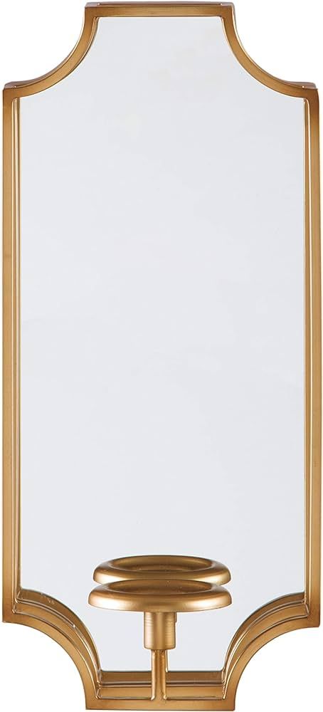Signature Design by Ashley Dumi Glam 20" Mirrored Wall Sconce, Fits 1 Pillar Candle, Gold | Amazon (US)