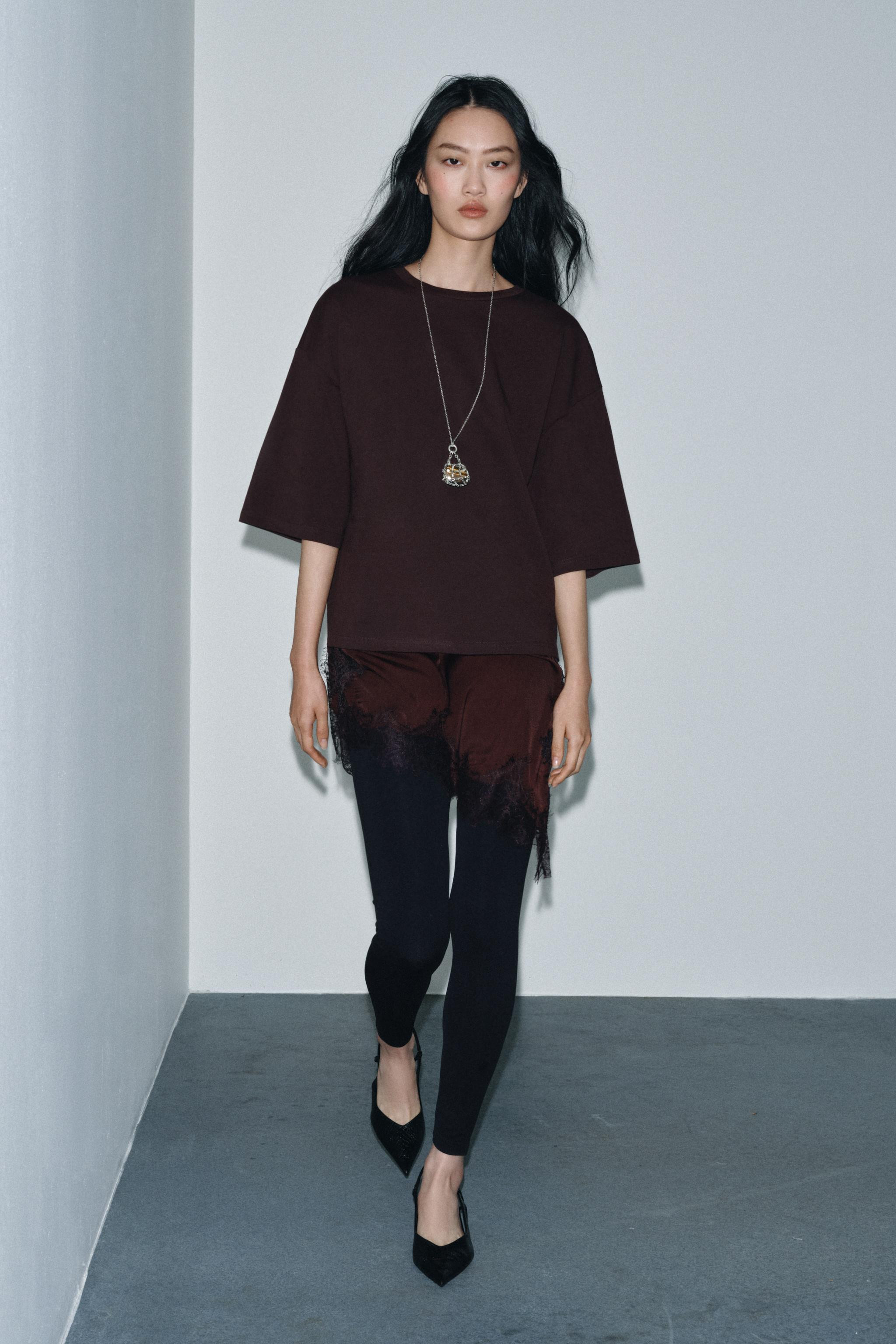 COMBINED LACE T-SHIRT | Zara UK