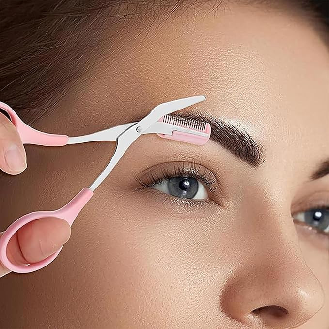 Eyebrow Trimming Kit Stainless Steel Scissors and Razor with Comb Professional Brow Grooming Tool... | Amazon (US)