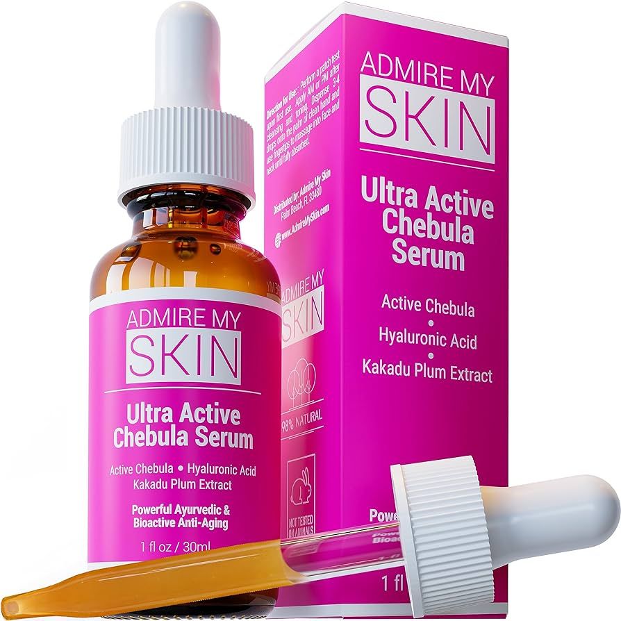 Admire My Skin Chebula Active Serum For Face - Potent Anti Aging Natural Skincare With Hyaluronic... | Amazon (US)