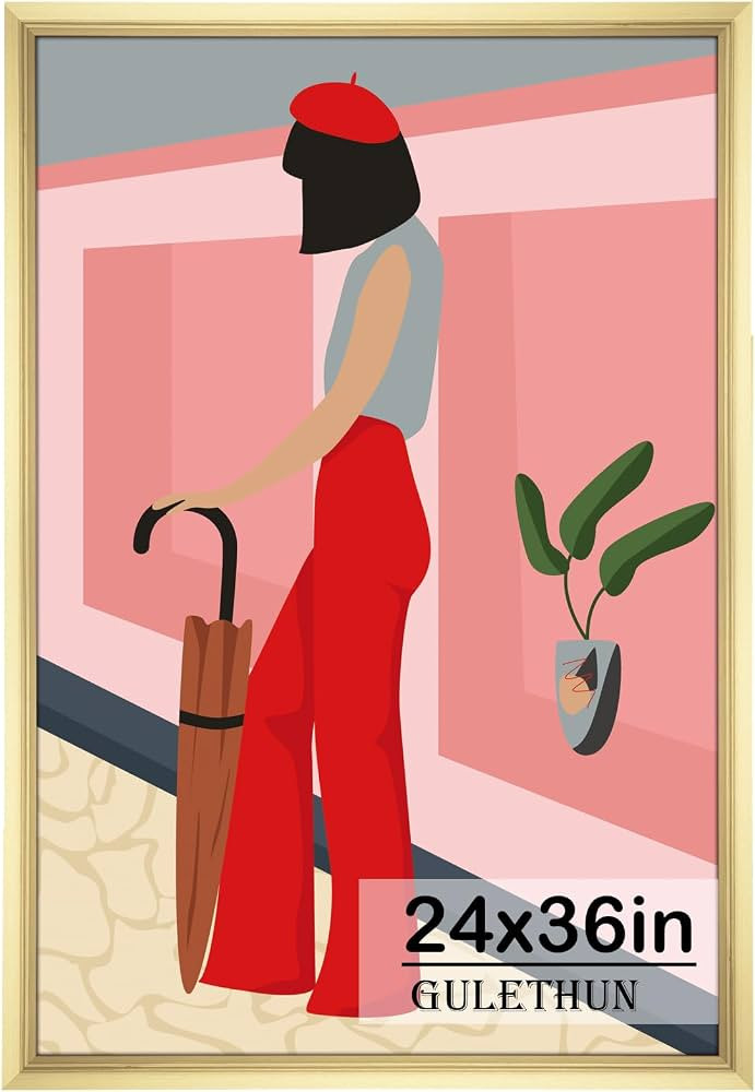 24x36 Picture Frame, Gold Poster Frame, Home Decor Natural Gallery Frame, Horizontal or Vertical ... | Amazon (US)